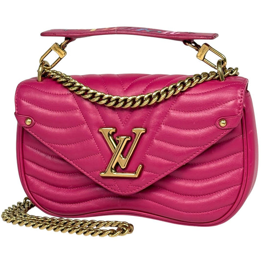 Louis Vuitton New Wave Chain MM 2-Way Shoulder Bag Leather Freesia