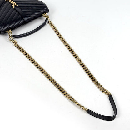 Saint Laurent Carre Handbag 2-Way Chain YSL Leather Black — view 6