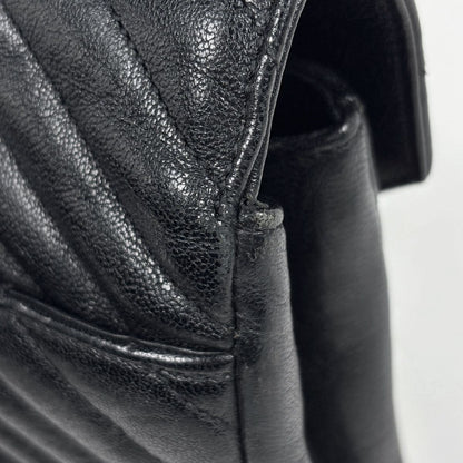 Saint Laurent Carre Handbag 2-Way Chain YSL Leather Black — view 4