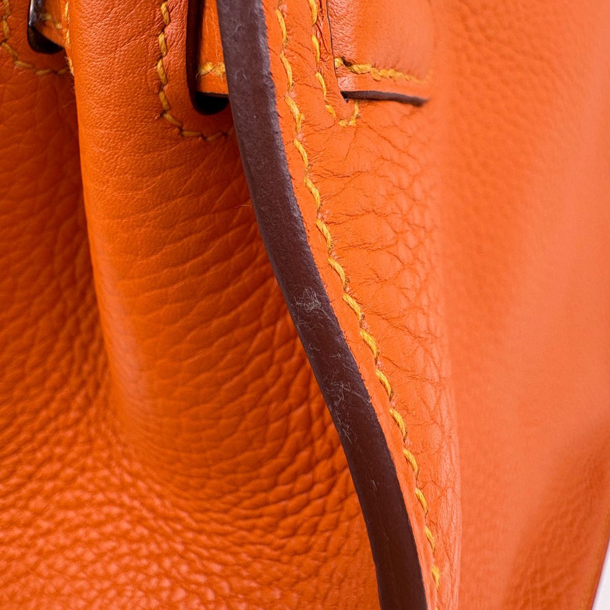 Hermes Gipsiere 28 Shoulder Bag Taurillon Clemence Orange Mutard — view 8