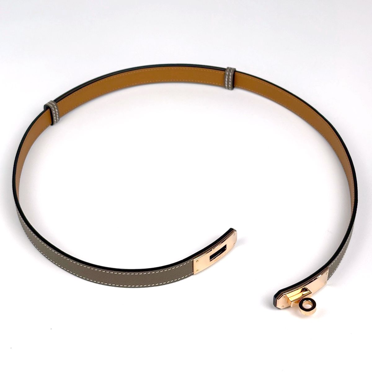 Hermes Kelly Belt Veau Epsom Gray — view 2