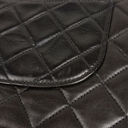 Chanel Quilted Double Flap Chain Shoulder Bag CC Logo Leather Black — view 7