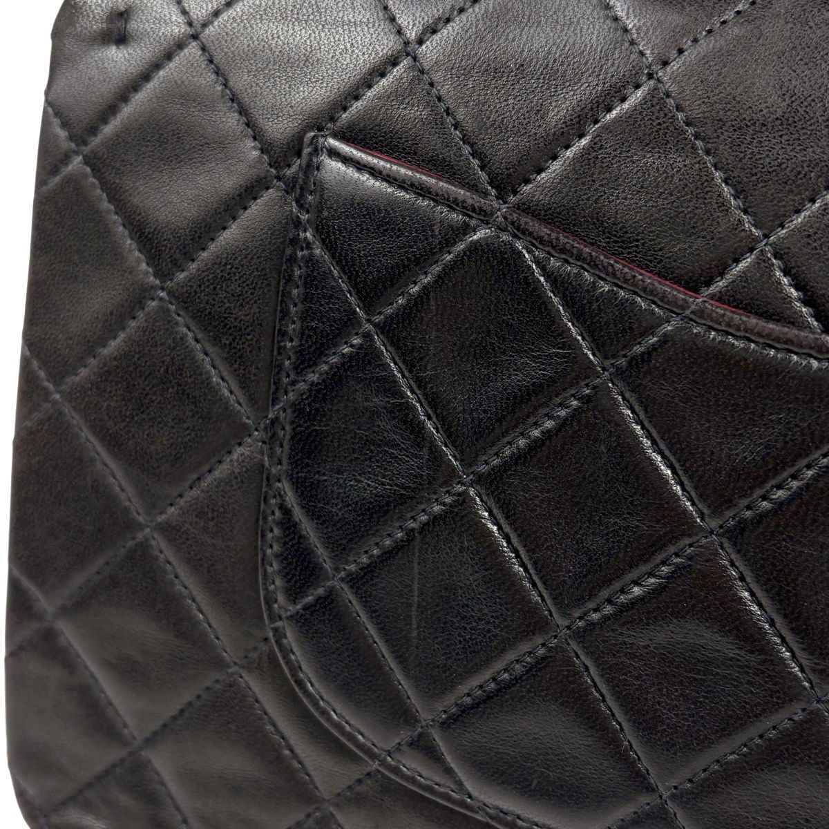 Chanel Quilted Double Flap Chain Shoulder Bag CC Logo Leather Black — view 8