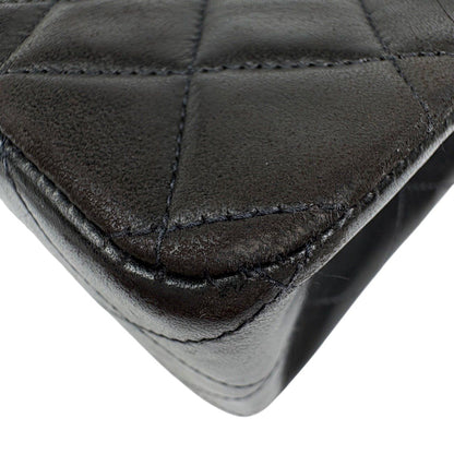 Chanel Quilted Double Flap Chain Shoulder Bag CC Logo Leather Black — view 6