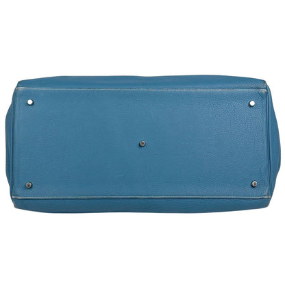 Hermes Kelly 50 Voyage 2-Way Handbag Togo Blue Jean — view 5