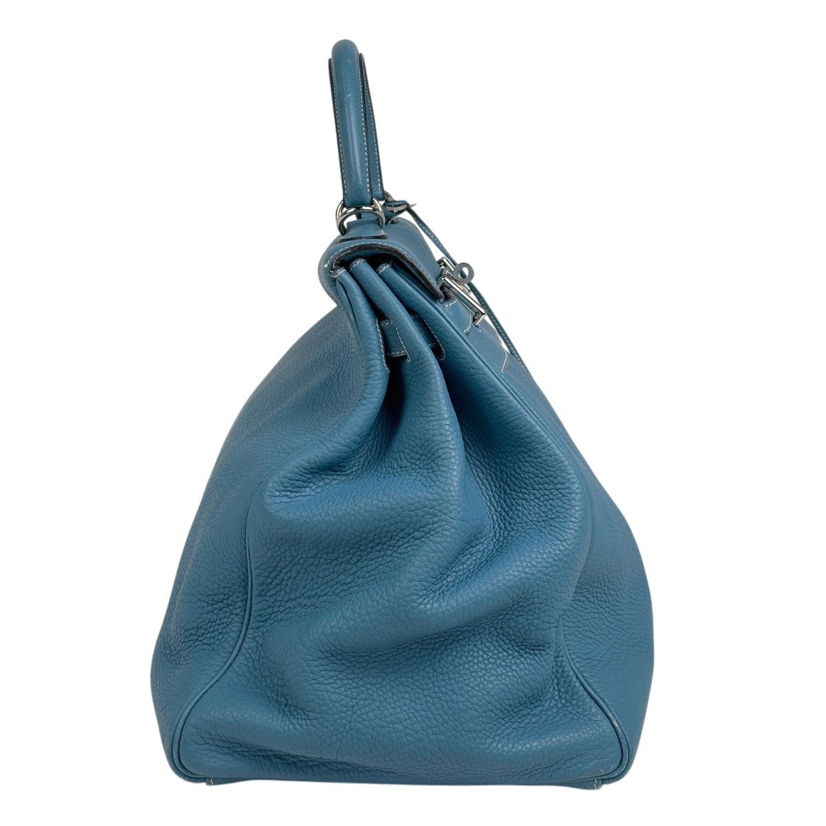 Hermes Kelly 50 Voyage 2-Way Handbag Togo Blue Jean — view 4