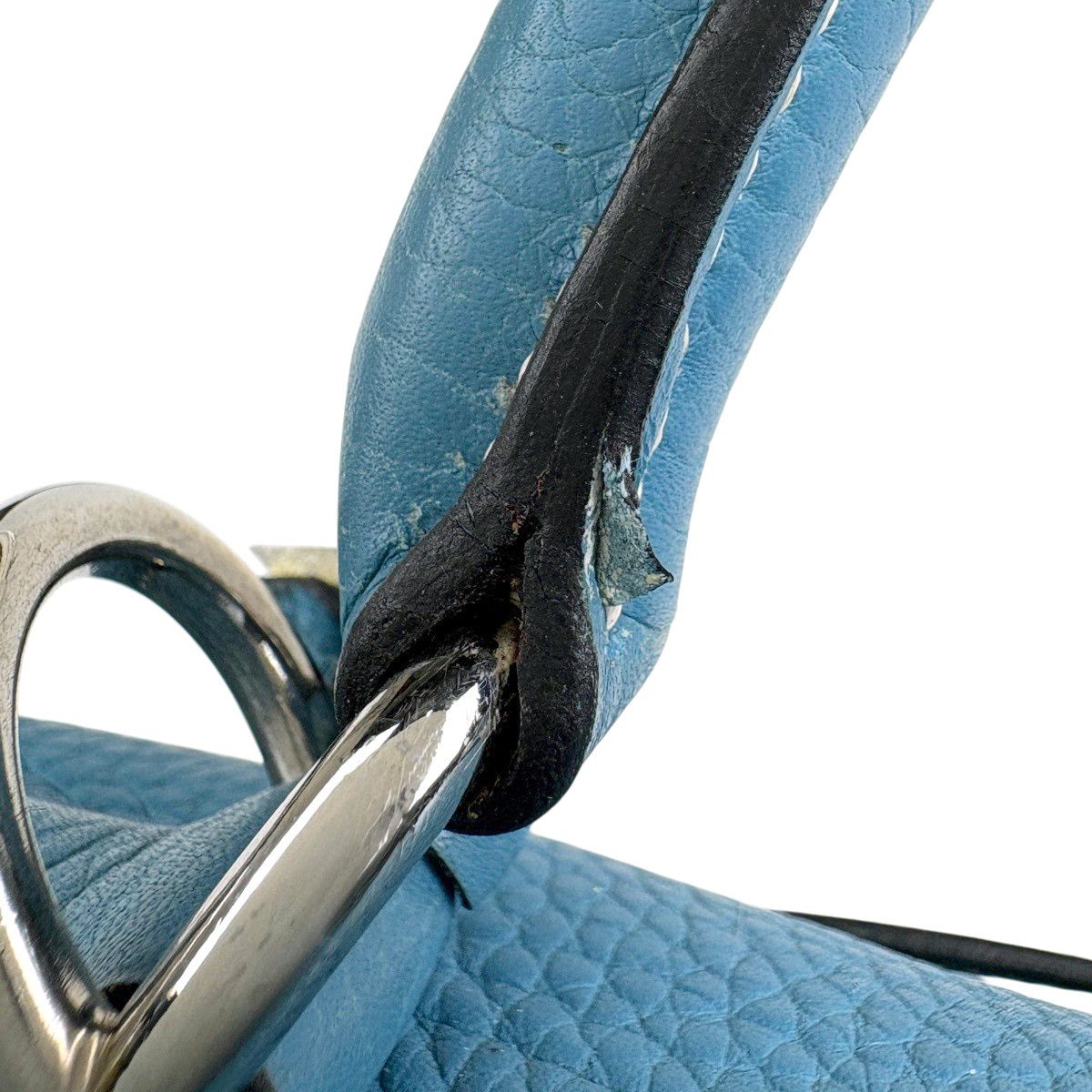 Hermes Kelly 50 Voyage 2-Way Handbag Togo Blue Jean — view 9
