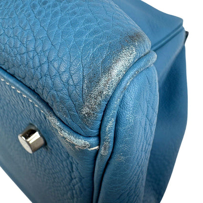 Hermes Kelly 50 Voyage 2-Way Handbag Togo Blue Jean — view 6