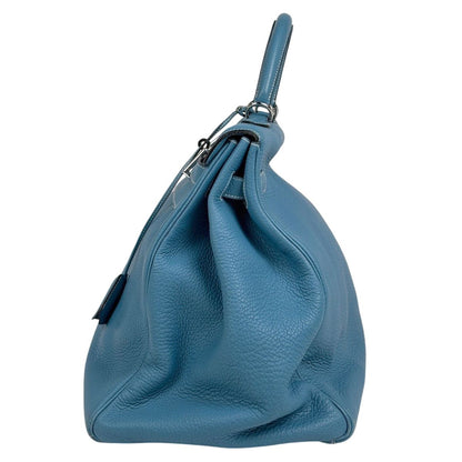 Hermes Kelly 50 Voyage 2-Way Handbag Togo Blue Jean — view 2