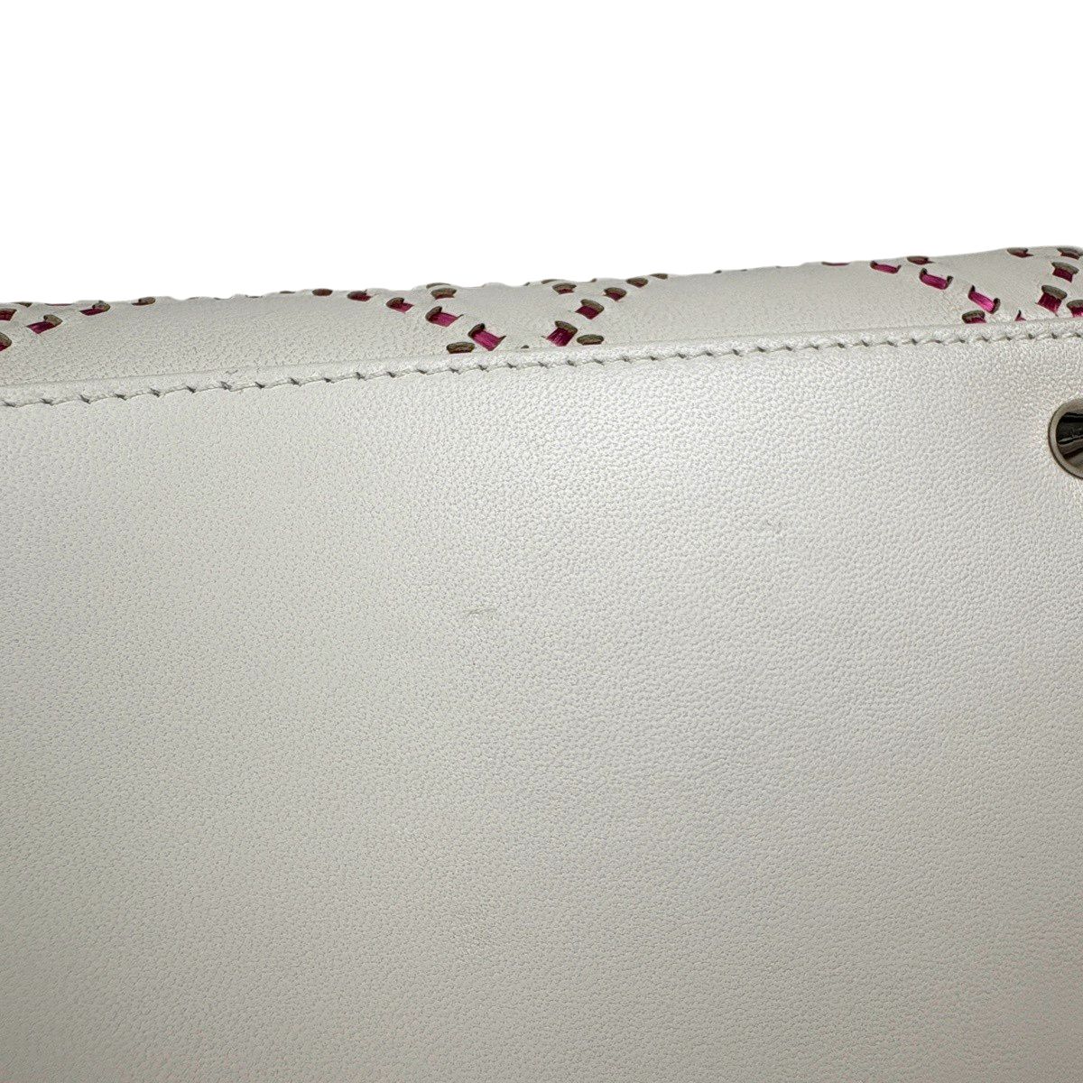 Dior Lady Cannage Bicolor Handbag Leather White Pink — view 6
