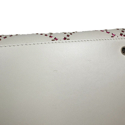 Dior Lady Cannage Bicolor Handbag Leather White Pink — view 6