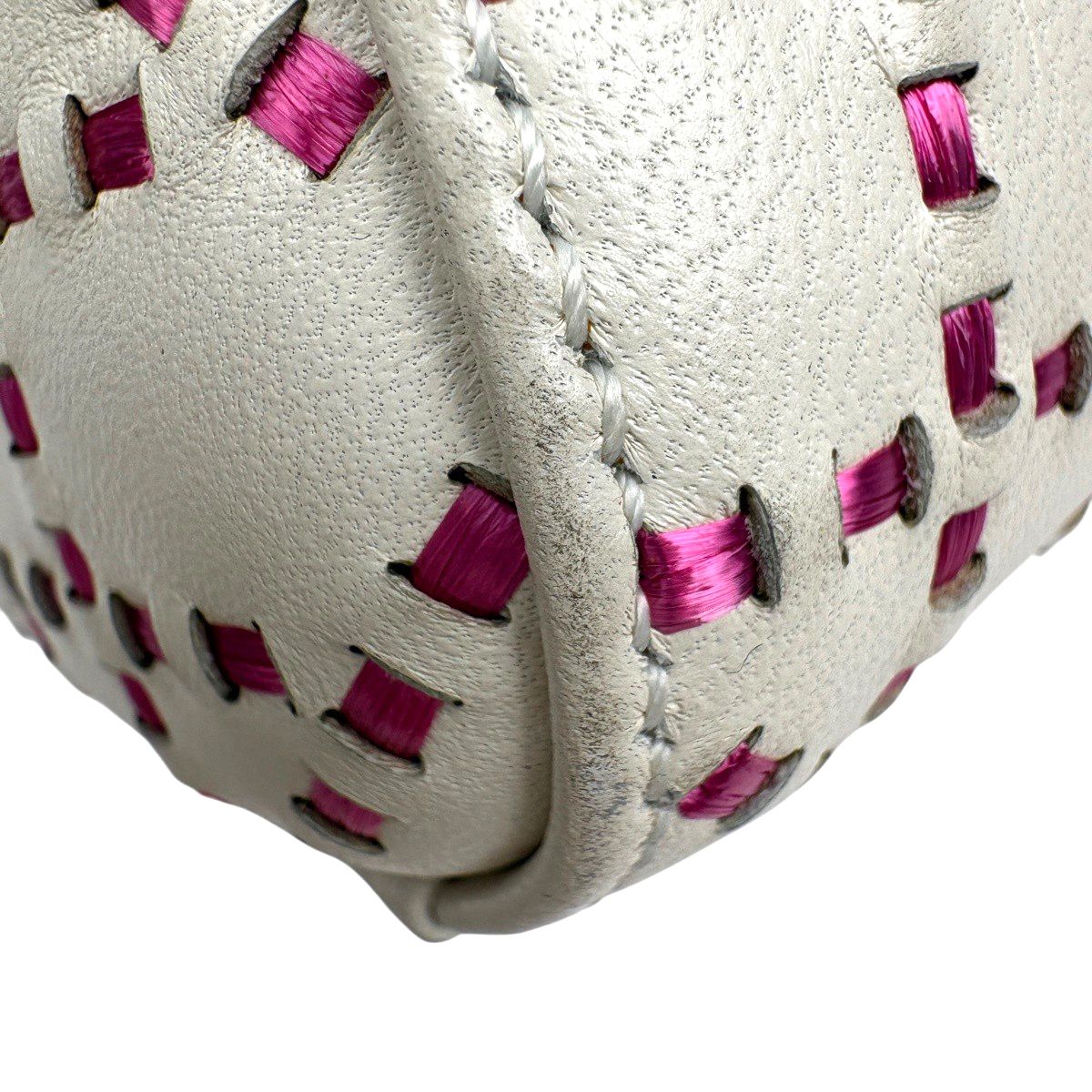 Dior Lady Cannage Bicolor Handbag Leather White Pink — view 7