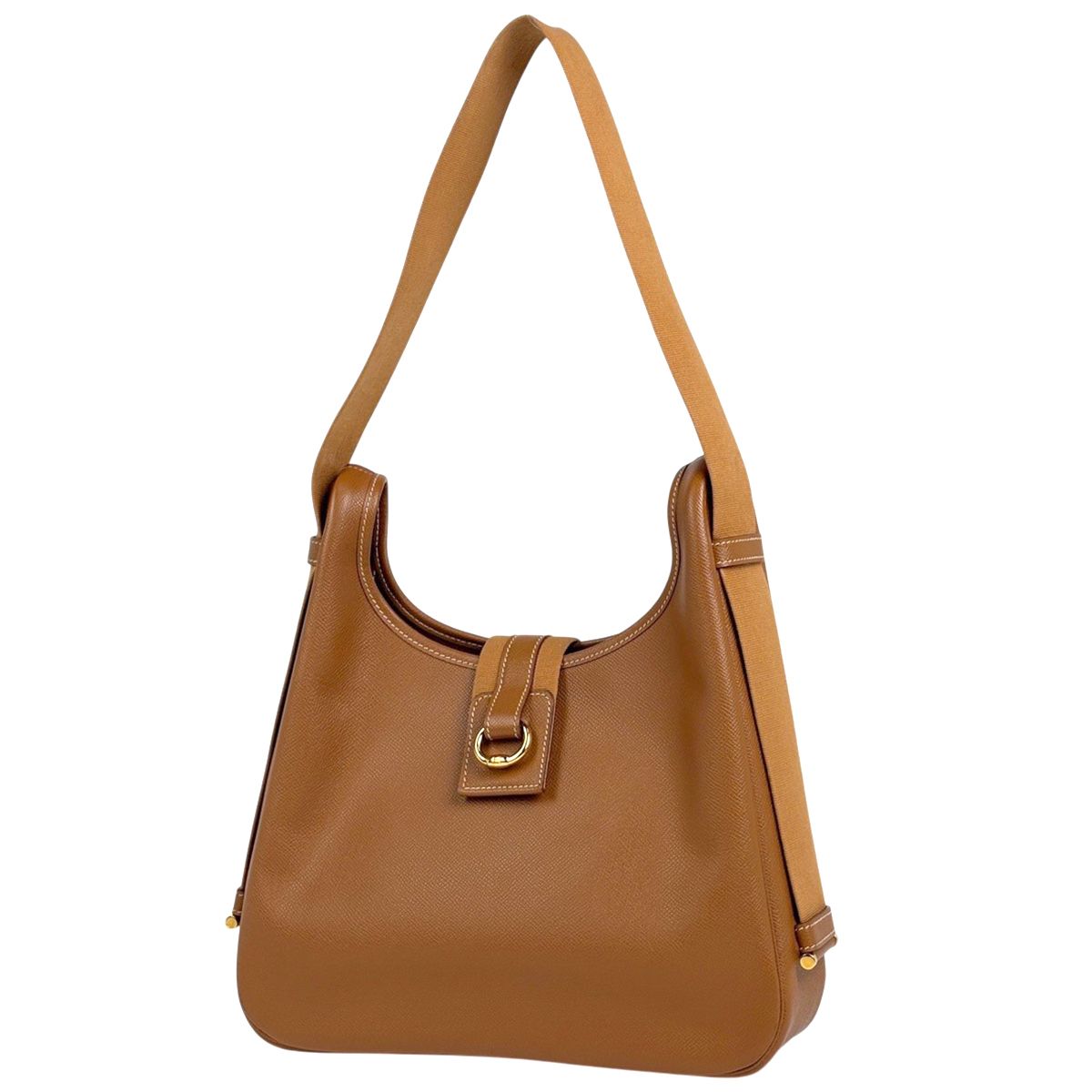 Hermes Saco Shoulder Bag Courchevel Brown