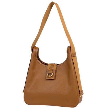 Hermes Saco Shoulder Bag Courchevel Brown