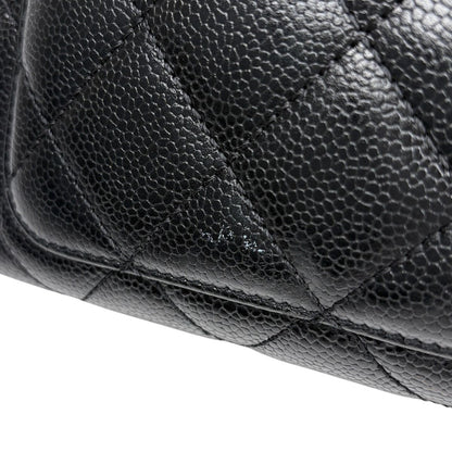 Chanel CC Logo Handbag Quilted Caviar Leather Black — view 8