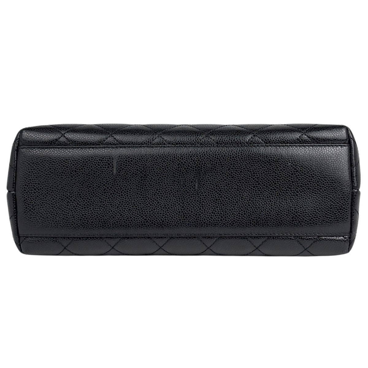 Chanel CC Logo Handbag Quilted Caviar Leather Black — view 5