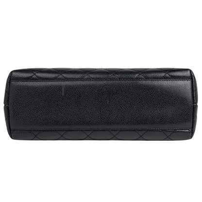 Chanel CC Logo Handbag Quilted Caviar Leather Black — view 5
