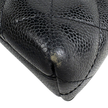 Chanel CC Logo Handbag Quilted Caviar Leather Black — view 7