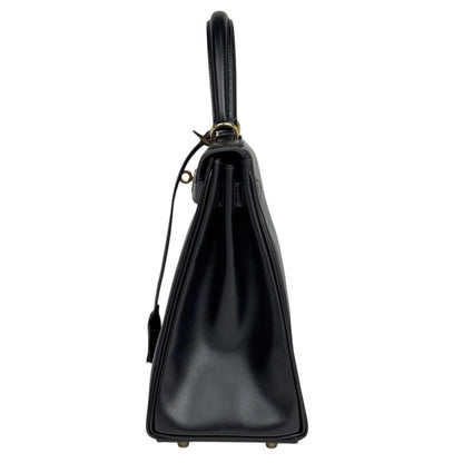 Hermes Kelly 28 Retourne 2-Way Handbag Box Calf Black — view 2
