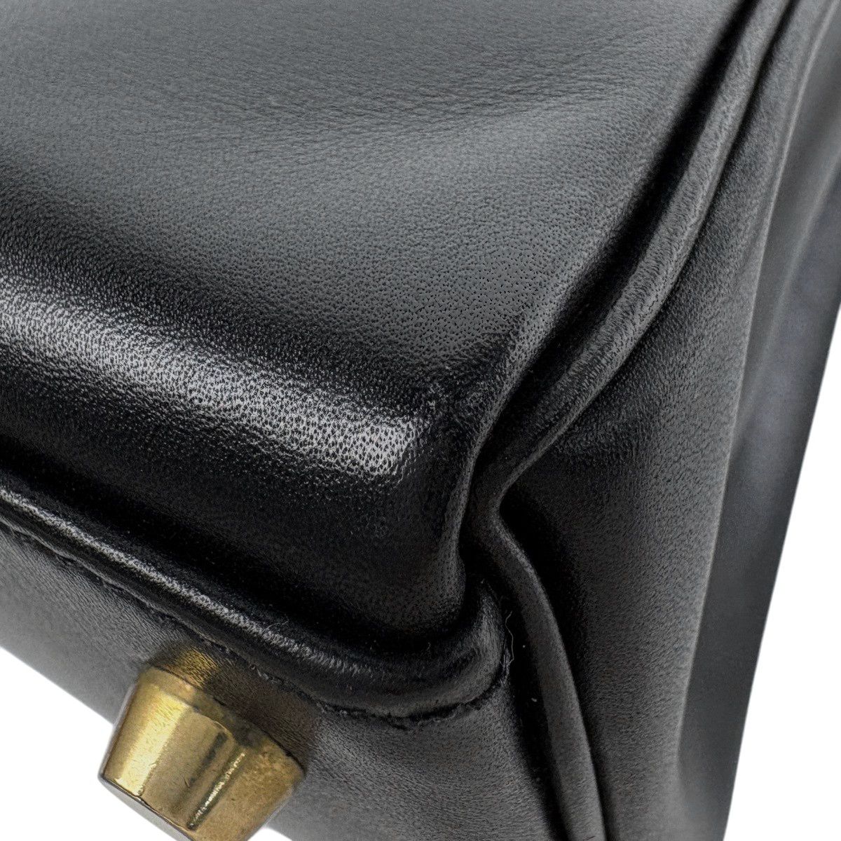 Hermes Kelly 28 Retourne 2-Way Handbag Box Calf Black — view 6
