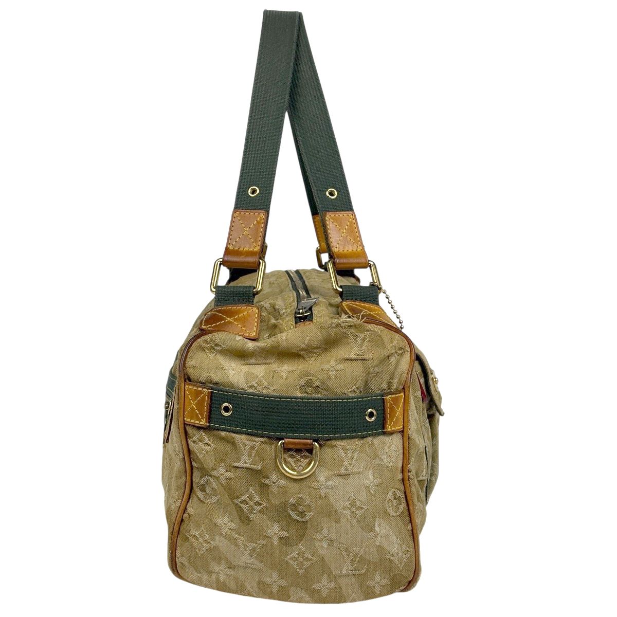 Louis Vuitton Rees Takashi Murakami Monogram Hula Jou Boston Bag Denim Khaki — view 4