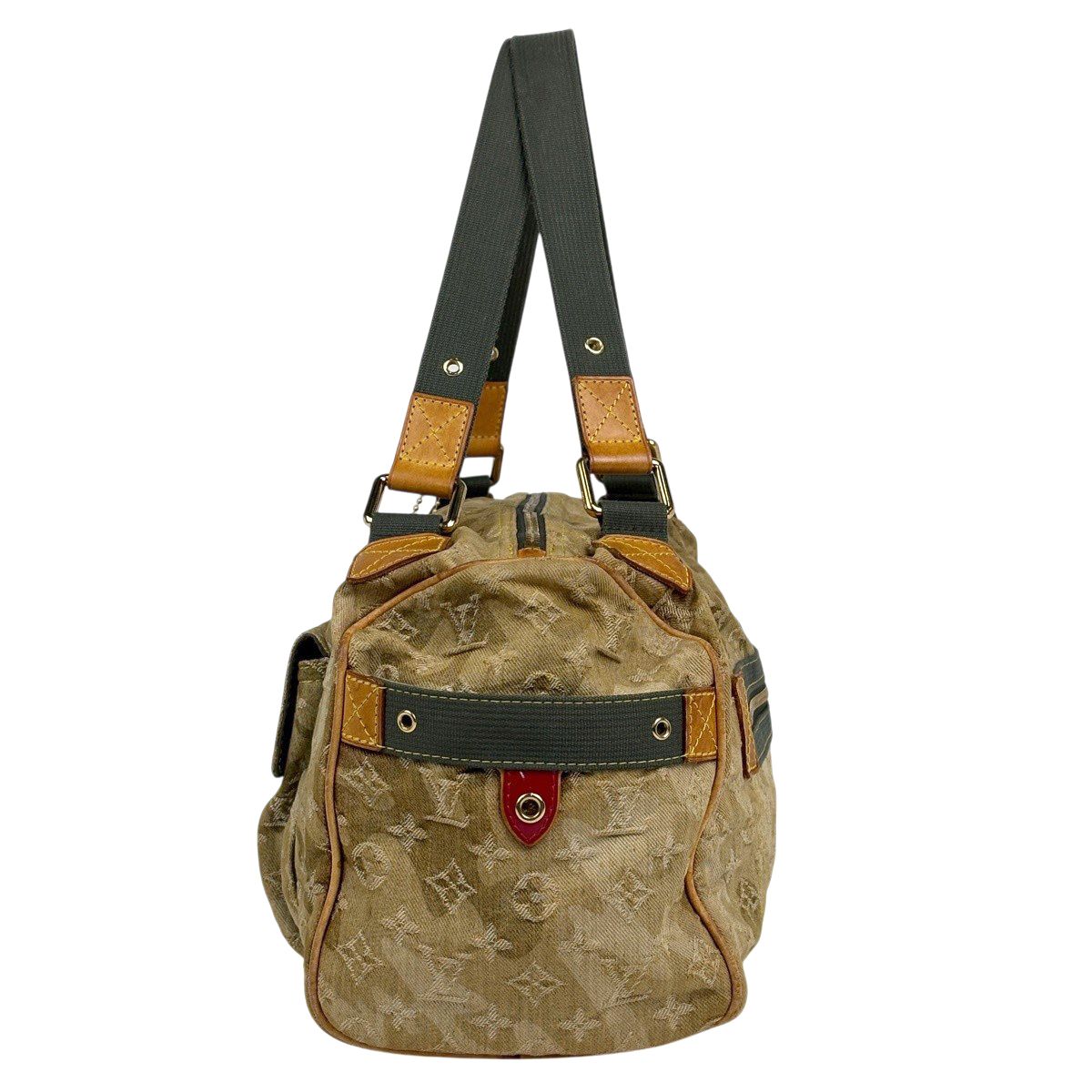 Louis Vuitton Rees Takashi Murakami Monogram Hula Jou Boston Bag Denim Khaki — view 2