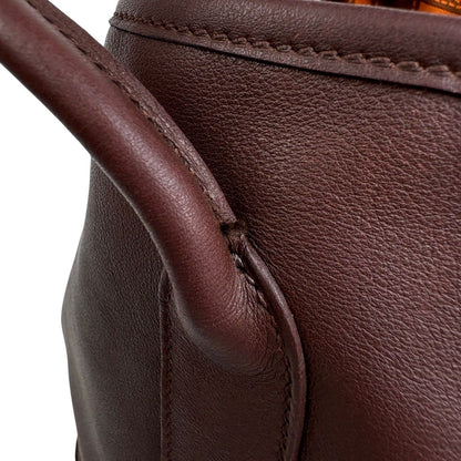 Hermes Garden Party TPM Handbag Bolduc Ribbon Tote Voswift Brown — view 9