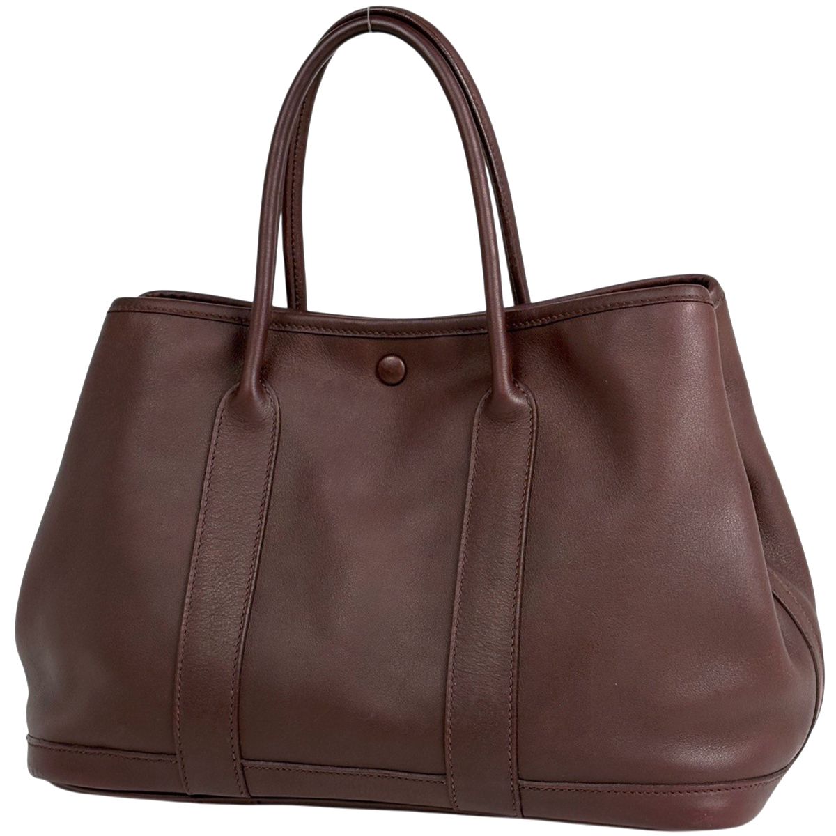 Hermes Garden Party TPM Handbag Bolduc Ribbon Tote Voswift Brown