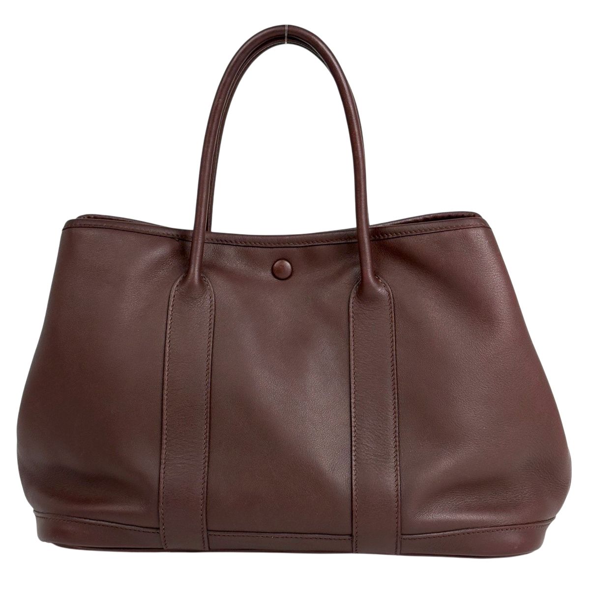 Hermes Garden Party TPM Handbag Bolduc Ribbon Tote Voswift Brown — view 3
