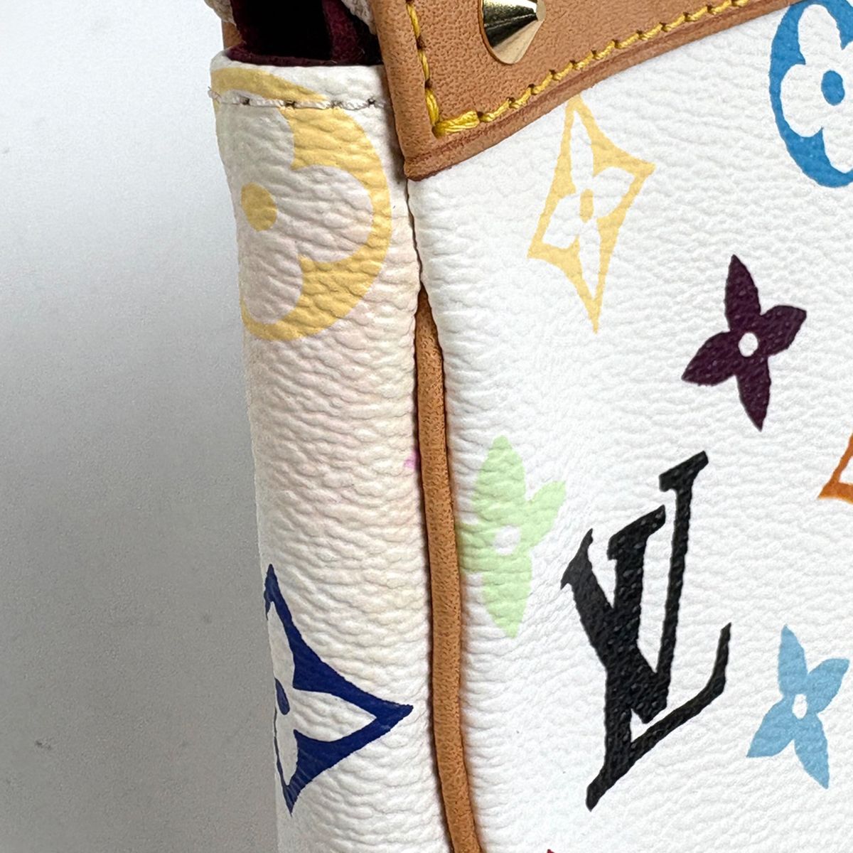 Louis Vuitton Pochette 2-Way Shoulder Bag Studs Pouch Monogram Multicolor Blanc — view 5
