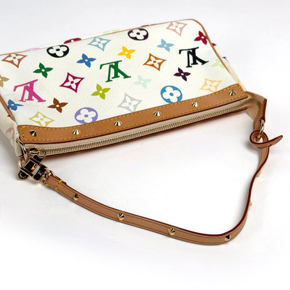 Louis Vuitton Pochette 2-Way Shoulder Bag Studs Pouch Monogram Multicolor Blanc — view 7