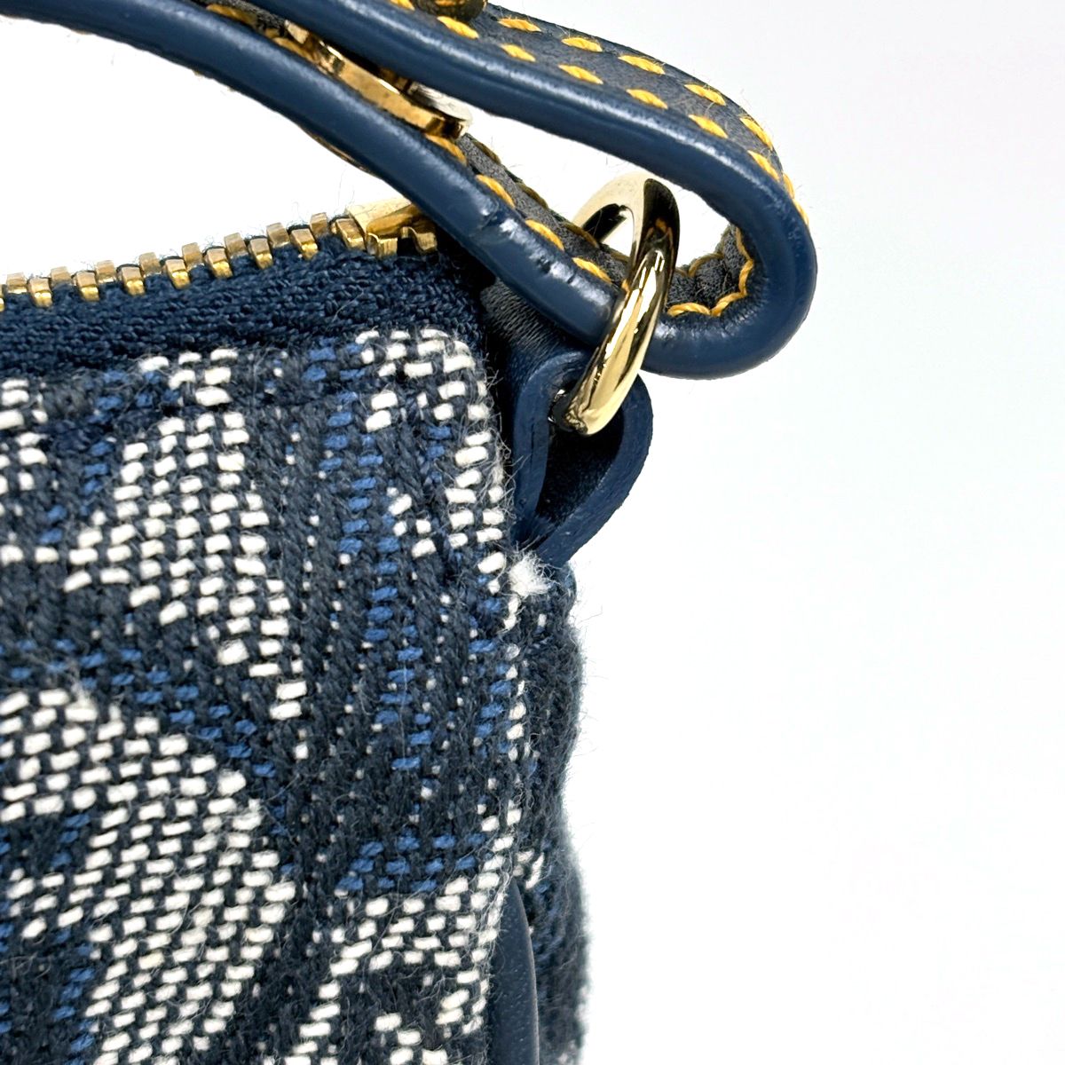Dior Trotter Pattern Saddle Bag Canvas Navy — view 4