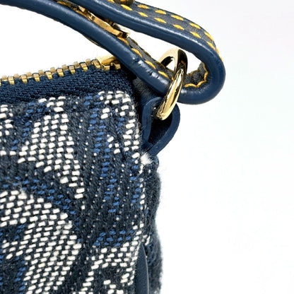 Dior Trotter Pattern Saddle Bag Canvas Navy — view 4