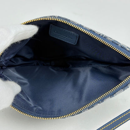 Dior Trotter Pattern Saddle Bag Canvas Navy — view 8