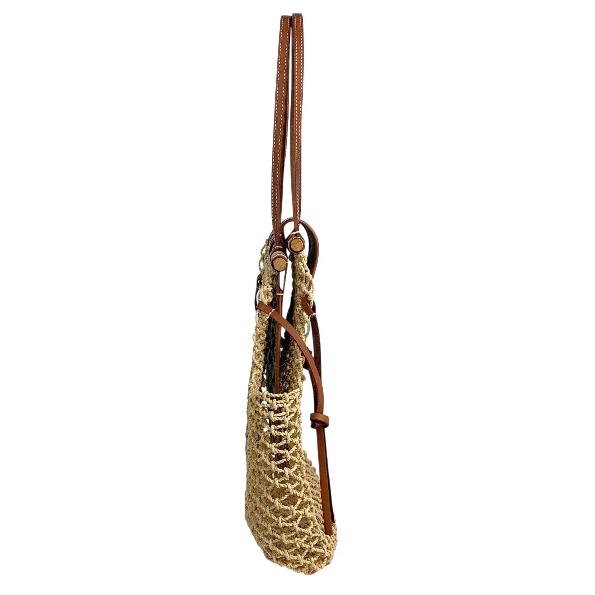 Goyard Aliguru Shoulder Bag Raffia Beige Black Brown — view 4