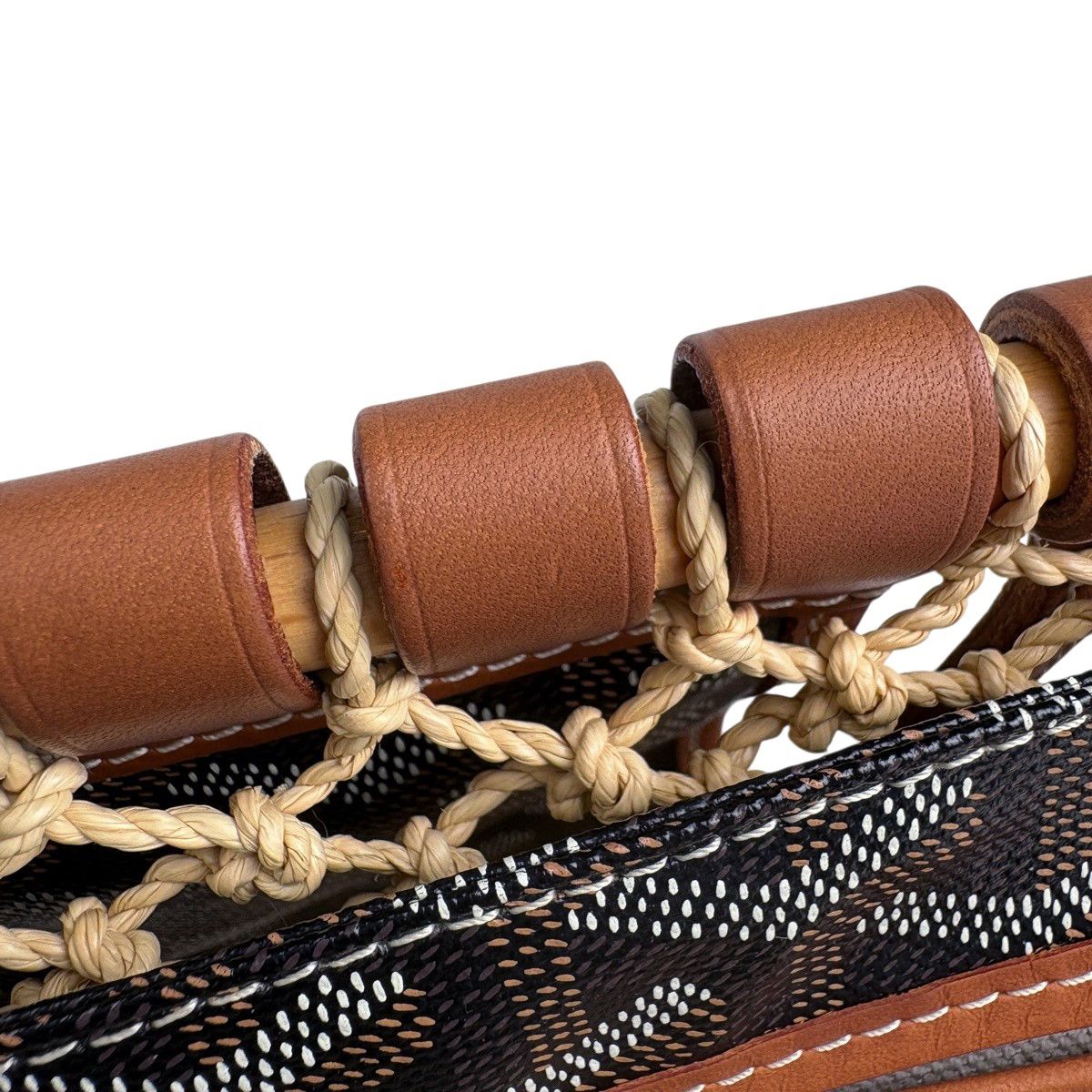 Goyard Aliguru Shoulder Bag Raffia Beige Black Brown — view 8
