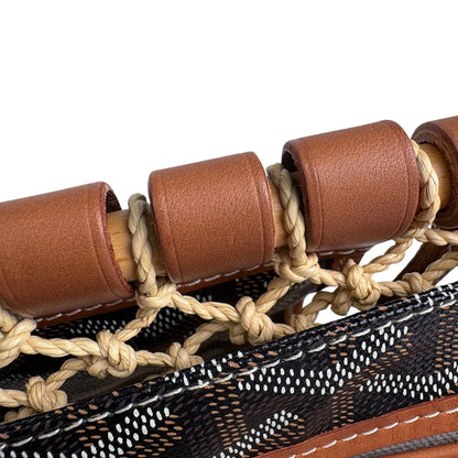 Goyard Aliguru Shoulder Bag Raffia Beige Black Brown — view 8