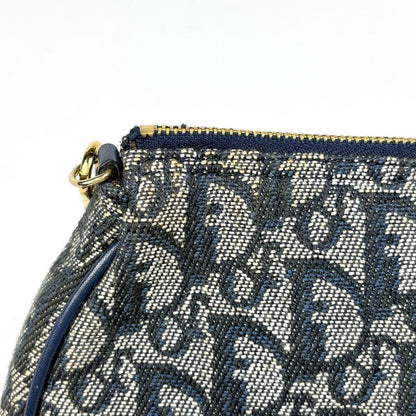 Dior Trotter Pattern Saddle Bag Canvas Navy — view 5