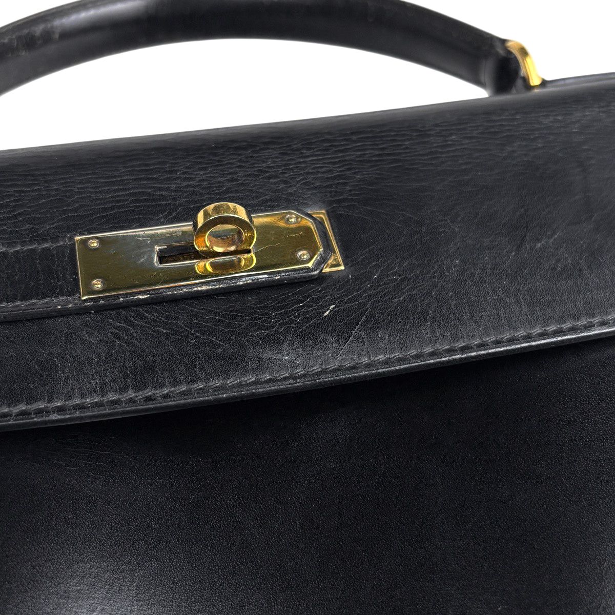 Hermes Kelly 32 Sellier Handbag Box Calf Black — view 7