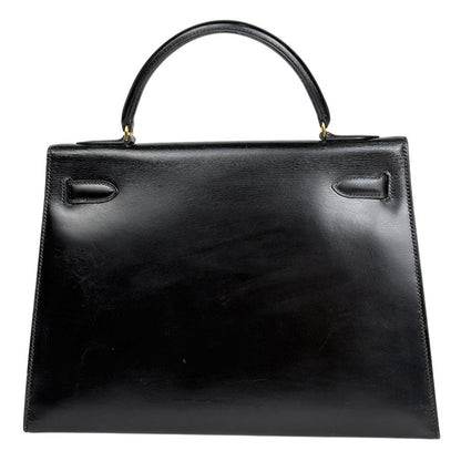 Hermes Kelly 32 Sellier Handbag Box Calf Black — view 3