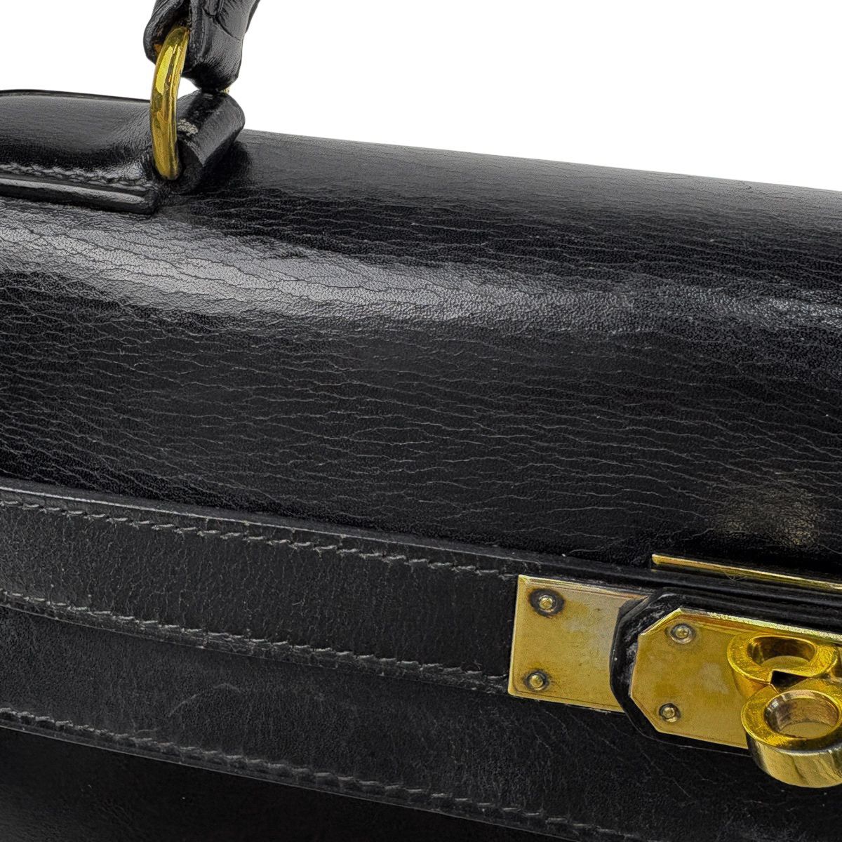 Hermes Kelly 32 Sellier Handbag Box Calf Black — view 8