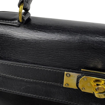 Hermes Kelly 32 Sellier Handbag Box Calf Black — view 8