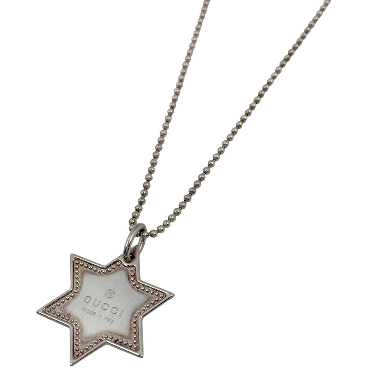 Gucci Star of David Plate Necklace 925 Sterling Silver