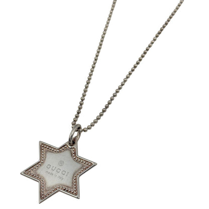 Gucci Star of David Plate Necklace 925 Sterling Silver