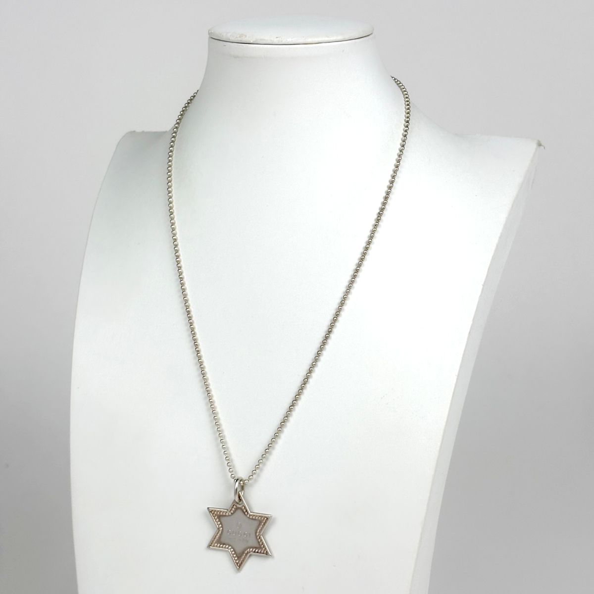 Gucci Star of David Plate Necklace 925 Sterling Silver — view 4