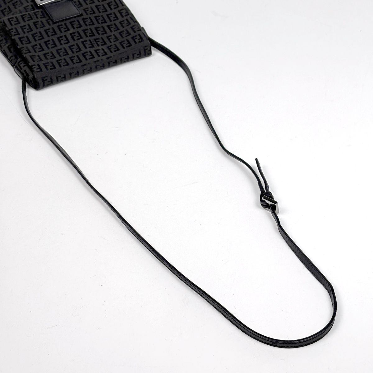 Fendi Zucchino Pattern Shoulder Bag Canvas Black — view 6