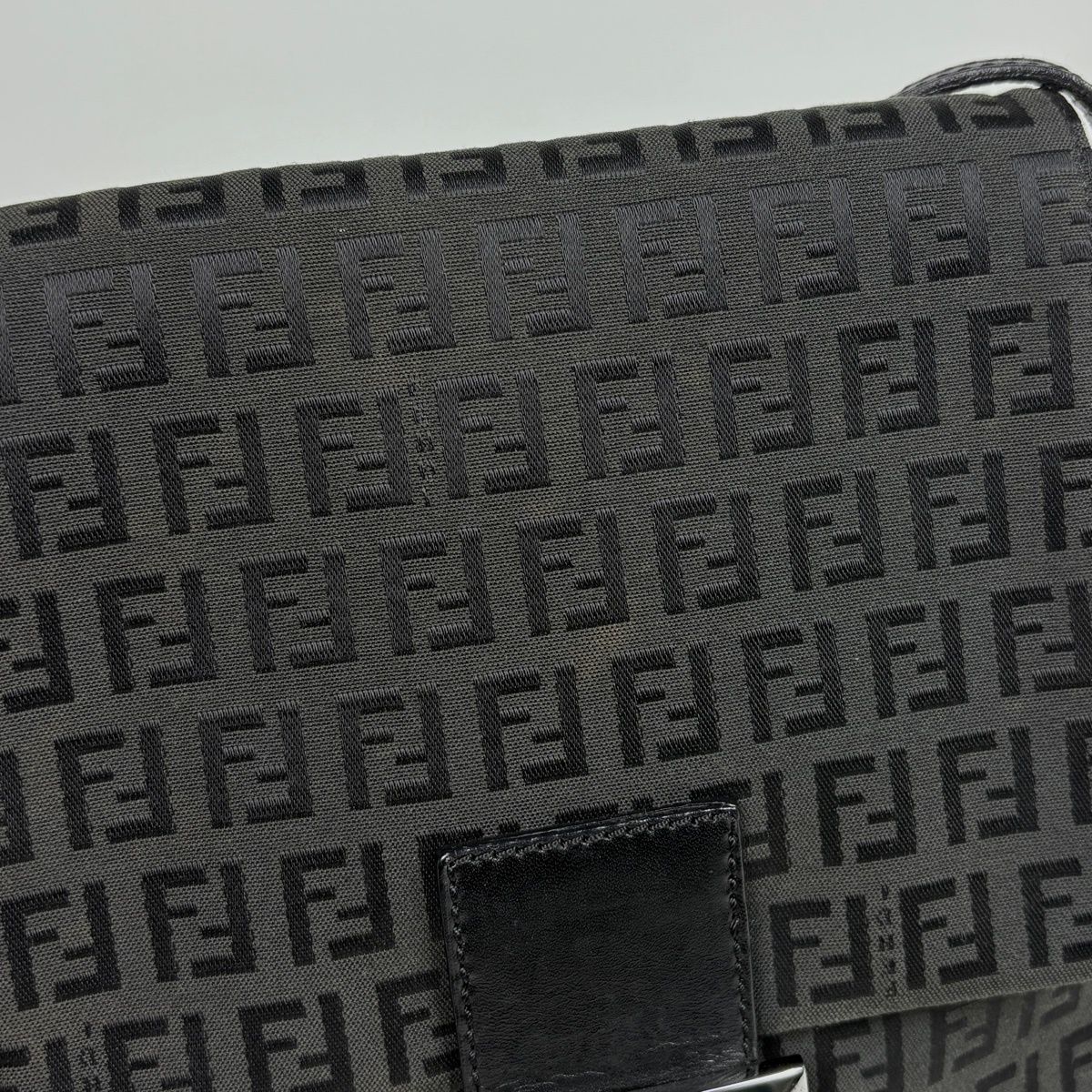Fendi Zucchino Pattern Shoulder Bag Canvas Black — view 4