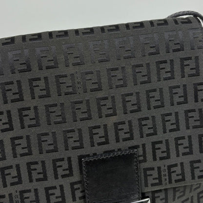 Fendi Zucchino Pattern Shoulder Bag Canvas Black — view 4