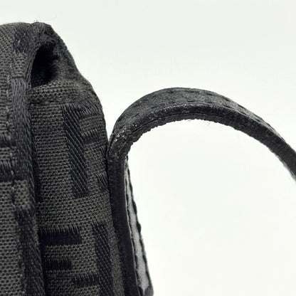 Fendi Zucchino Pattern Shoulder Bag Canvas Black — view 5