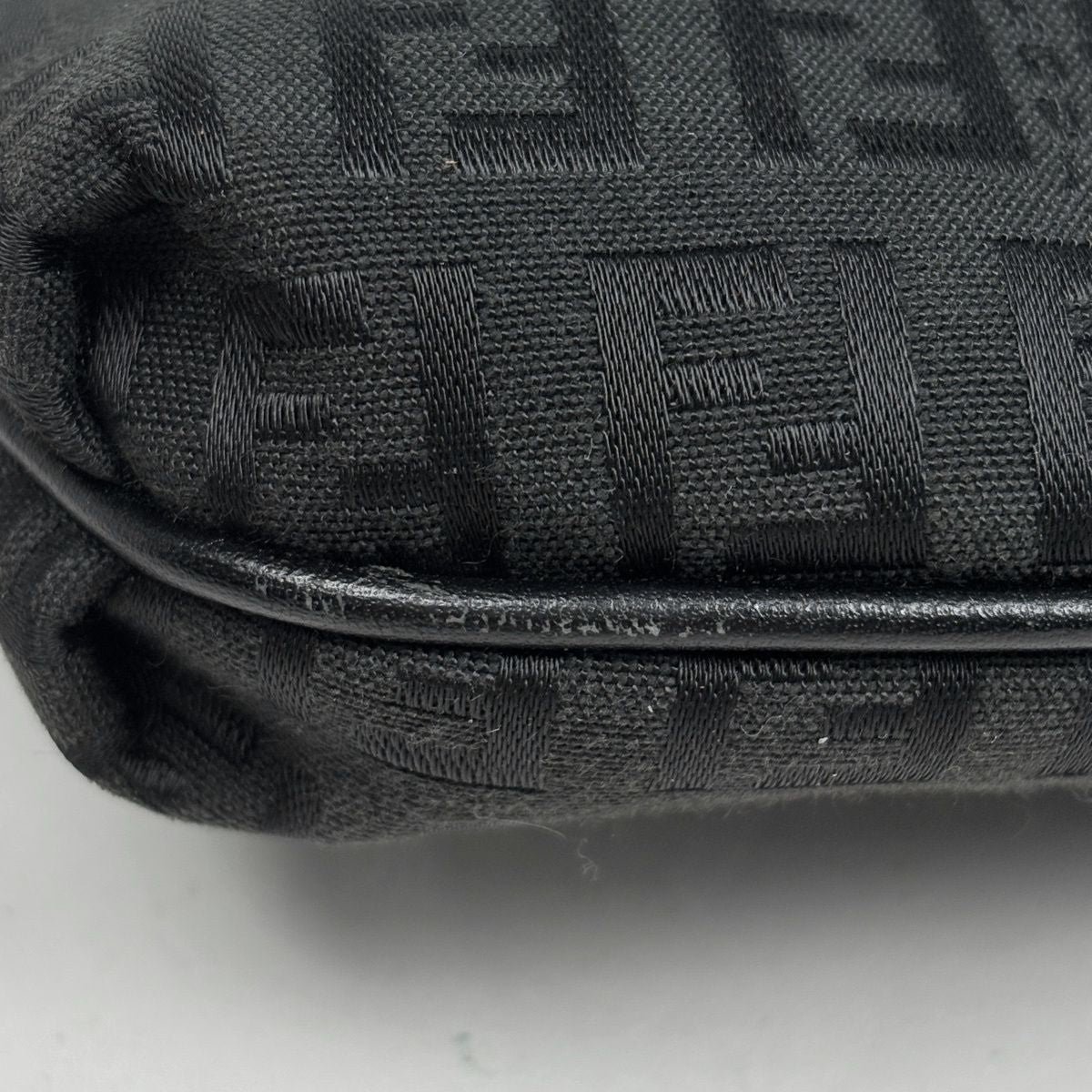 Fendi Zucchino Pattern Shoulder Bag Canvas Black — view 3